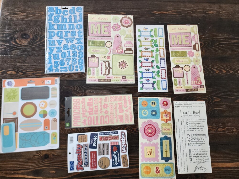 Scrapbooking Stickers Lot Jumbo Sheets Family Girls Sandylion New Retired #22